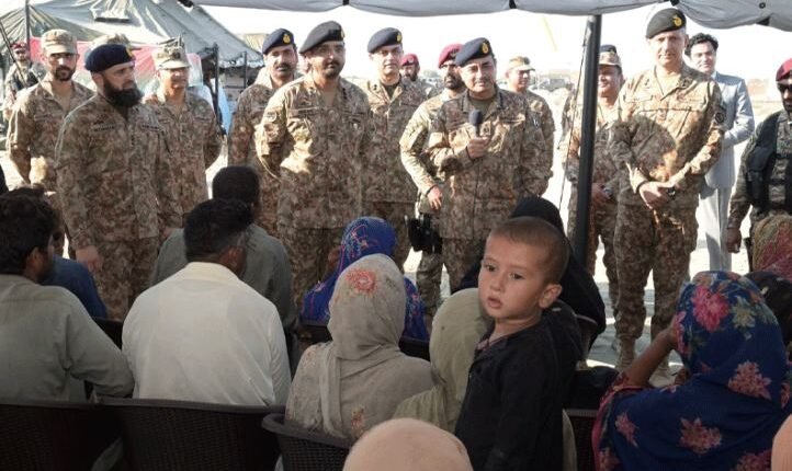 آرمی چیف عاصم منیر کا سیلاب متاثرین کے لیے عملی تعاون کا وعدہ